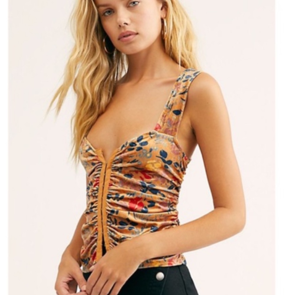 Free people crushed velvet bustier top
